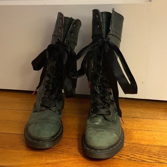 dr martens dark green boots